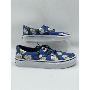 Vans Floral Lapis Blue Low Top Skate Shoes Men Size 5 Women 6.5 721356